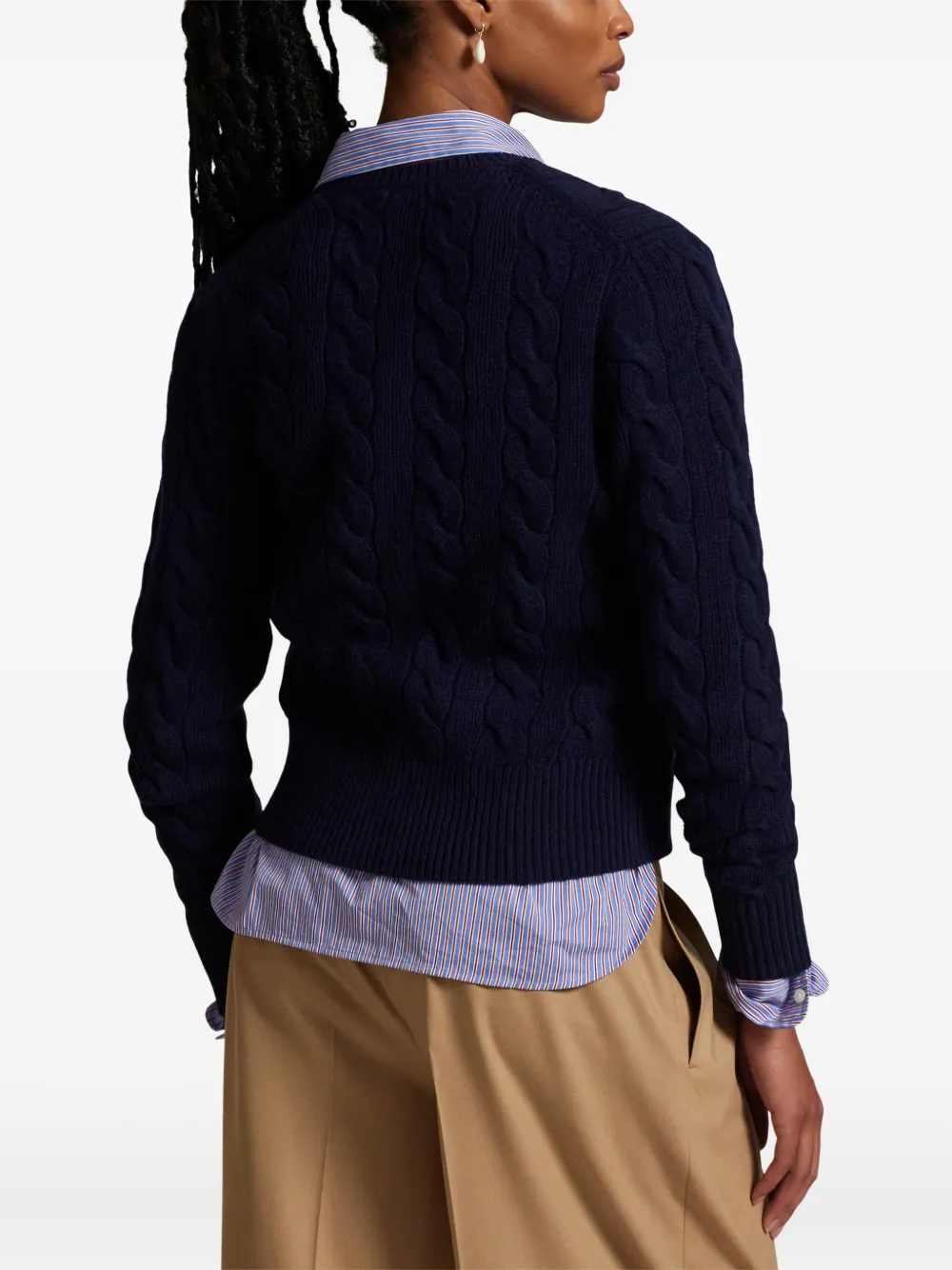 Кардиган с косами POLO RALPH LAUREN, синий — фото 4