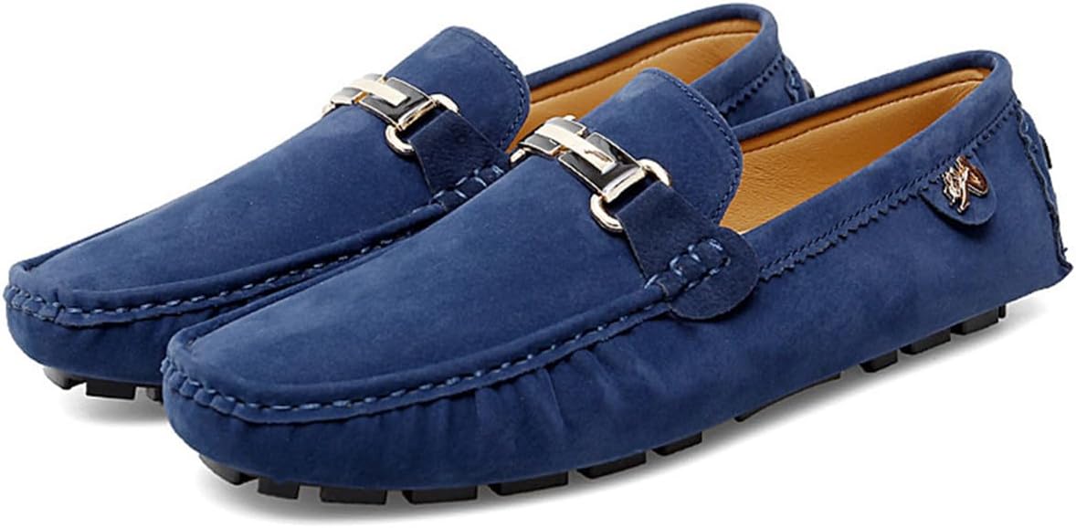 

Мужские мокасины Dacnakby для вождения, слипоны-лодочки с замшевой пряжкой, синий