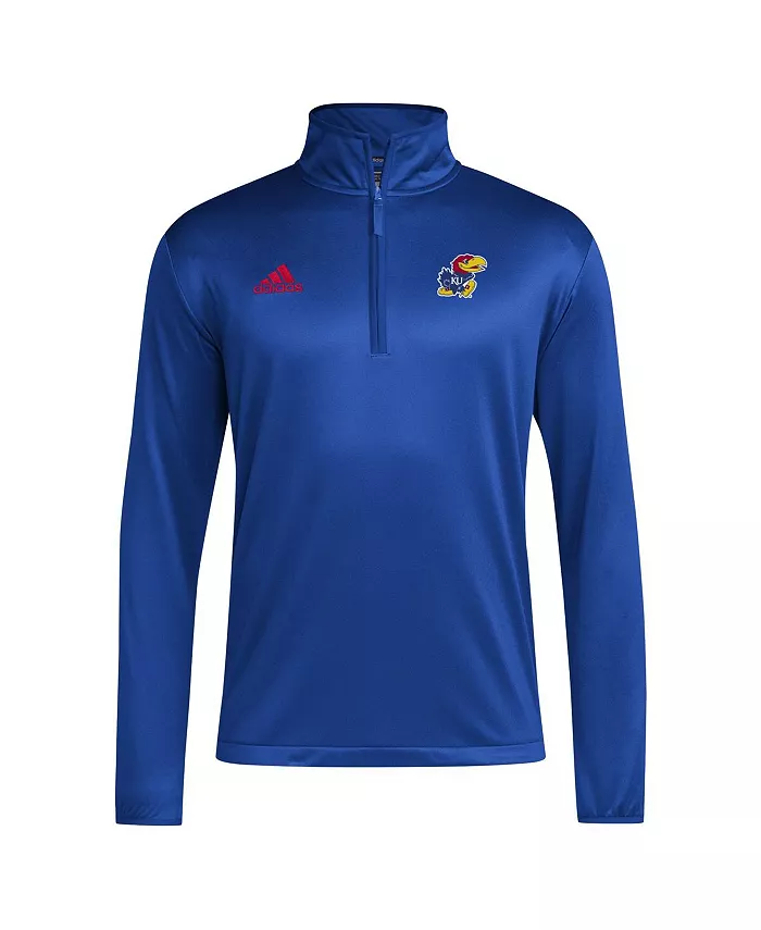 Толстовка Men's Royal Kansas Jayhawks 2024 Coaches Sideline Quarter-Zip Top adidas — фото 3