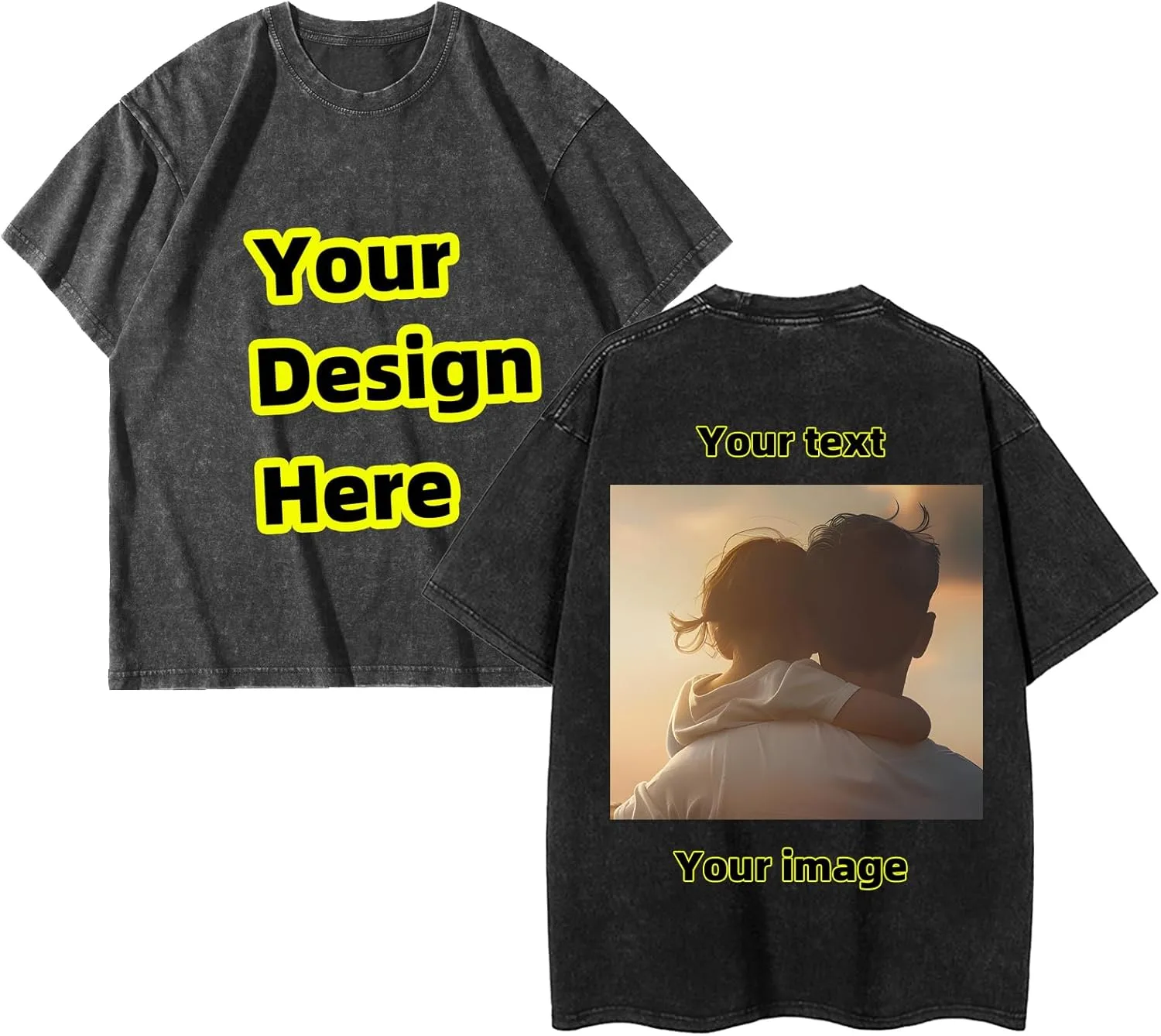 

Кастомная футболка Unisex Oversized Vintage, свободный крой Casual Streetwear, постиранный хлопок, добавь свой дизайн TsqYeLk