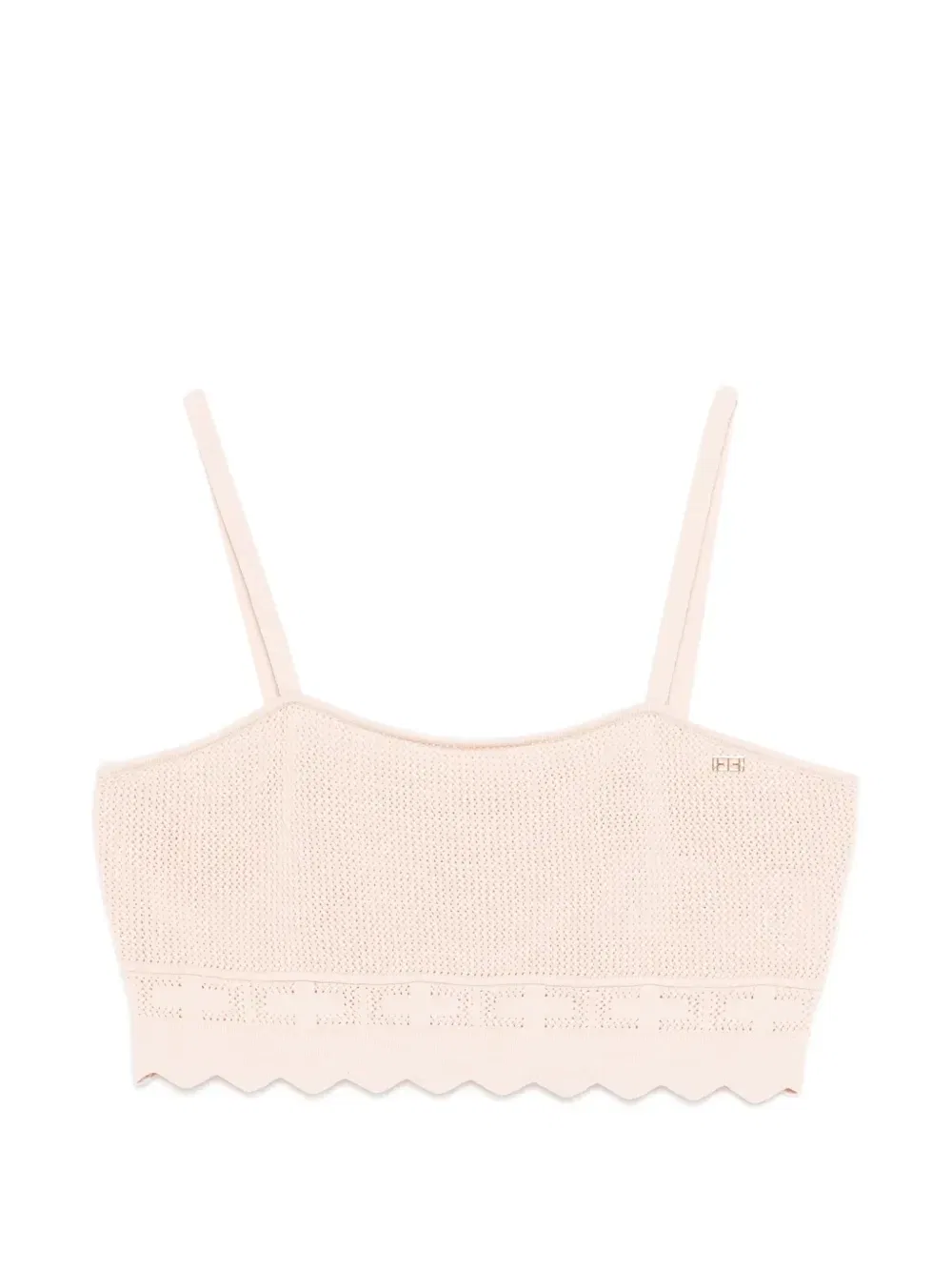 Укороченный топ с фигурным краем Elisabetta Franchi Kids, розовый