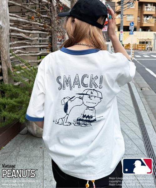 

DOUBLE NAME Футболка рингер, коллаборация MLB и PEANUTS, коричневый