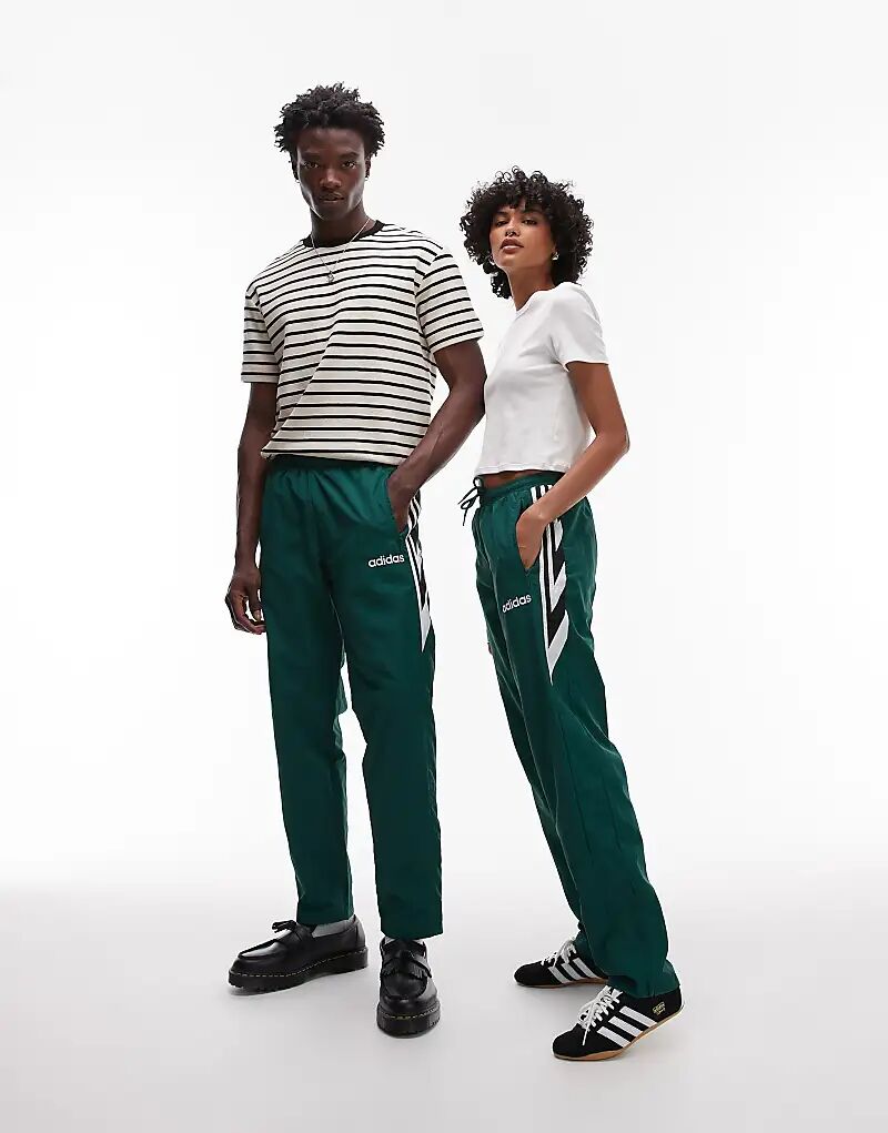 

Тканые спортивные брюки adidas Originals зеленого цвета