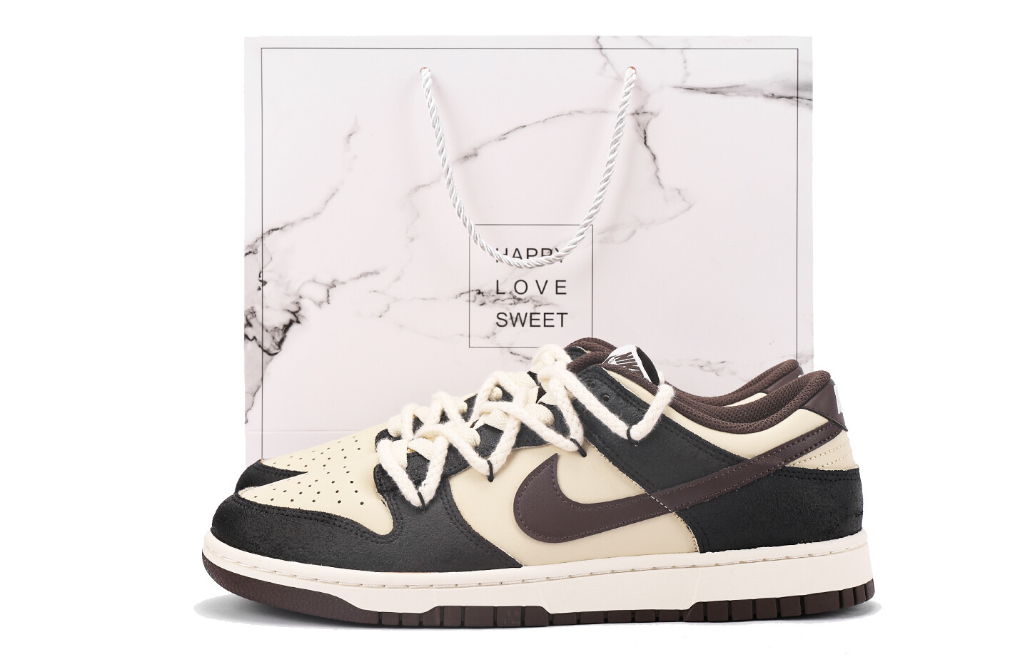 

Кроссовки Nike Dunk Skateboarding Shoes Unisex Low-top Black/Brown, коричневый