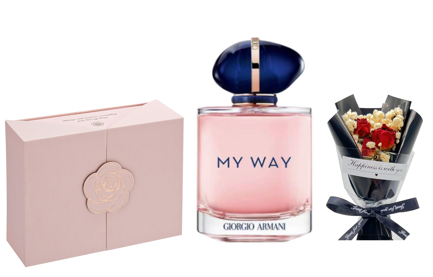 Парфюмерная вода Giorgio Armani My Way + букет из гипсофилы, 90 мл
