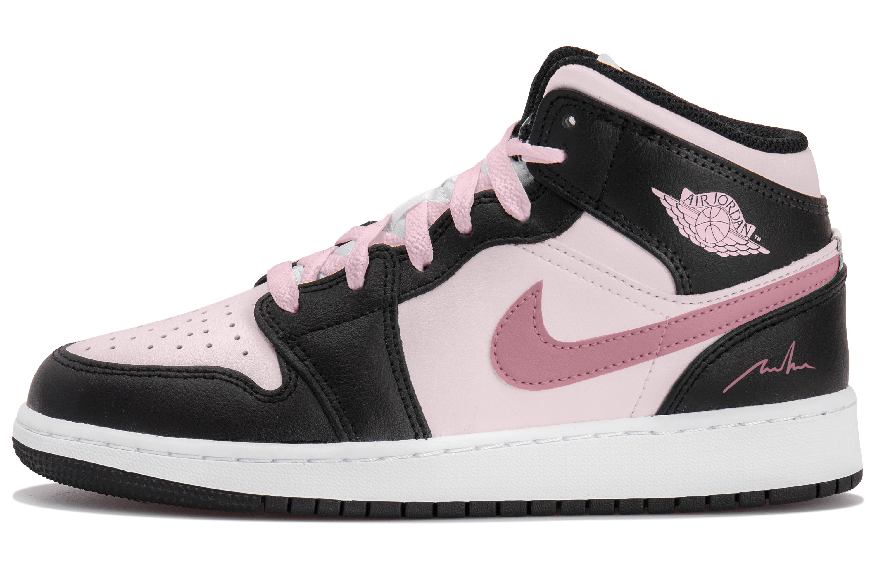 

Кроссовки Air Jordan 1 Vintage Basketball Shoes Women's High-top Black/pink, черный/розовый