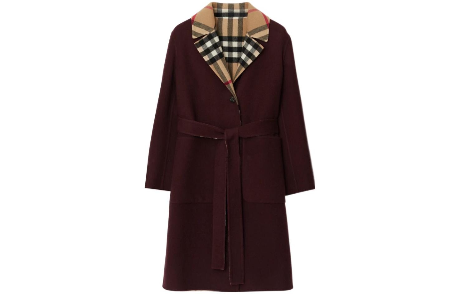 

Пальто женское сливово-красное Burberry