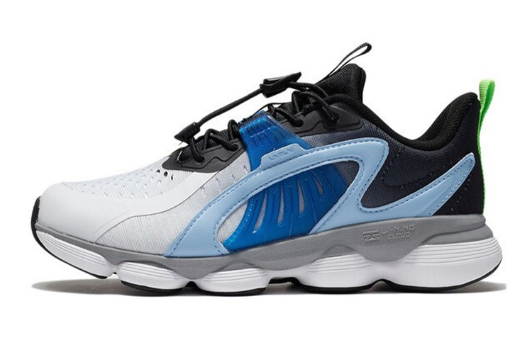 

LINING YOUNG Низкие детские беговые кроссовки White Blue для подростков с противоскользящей амортизацией, устойчивостью к истиранию и отскоком