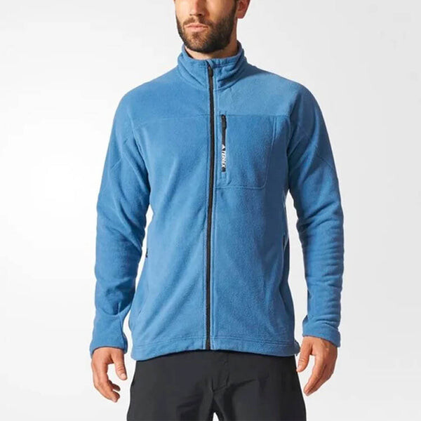 Куртка adidas Casual Sports Fleece Stand Collar Slim Fit Jacket Blue, синий — фото 4