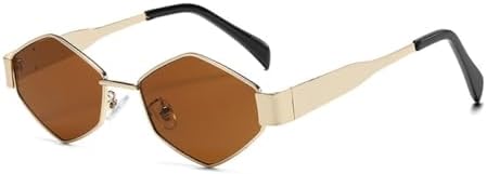 

Модные солнцезащитные очки для мужчин и женщин в стиле ретро с металлической оправой. Стильные современные очки с защитой от УФ-излучения UV400. Модные аксессуары MTZJH, Brown-gold