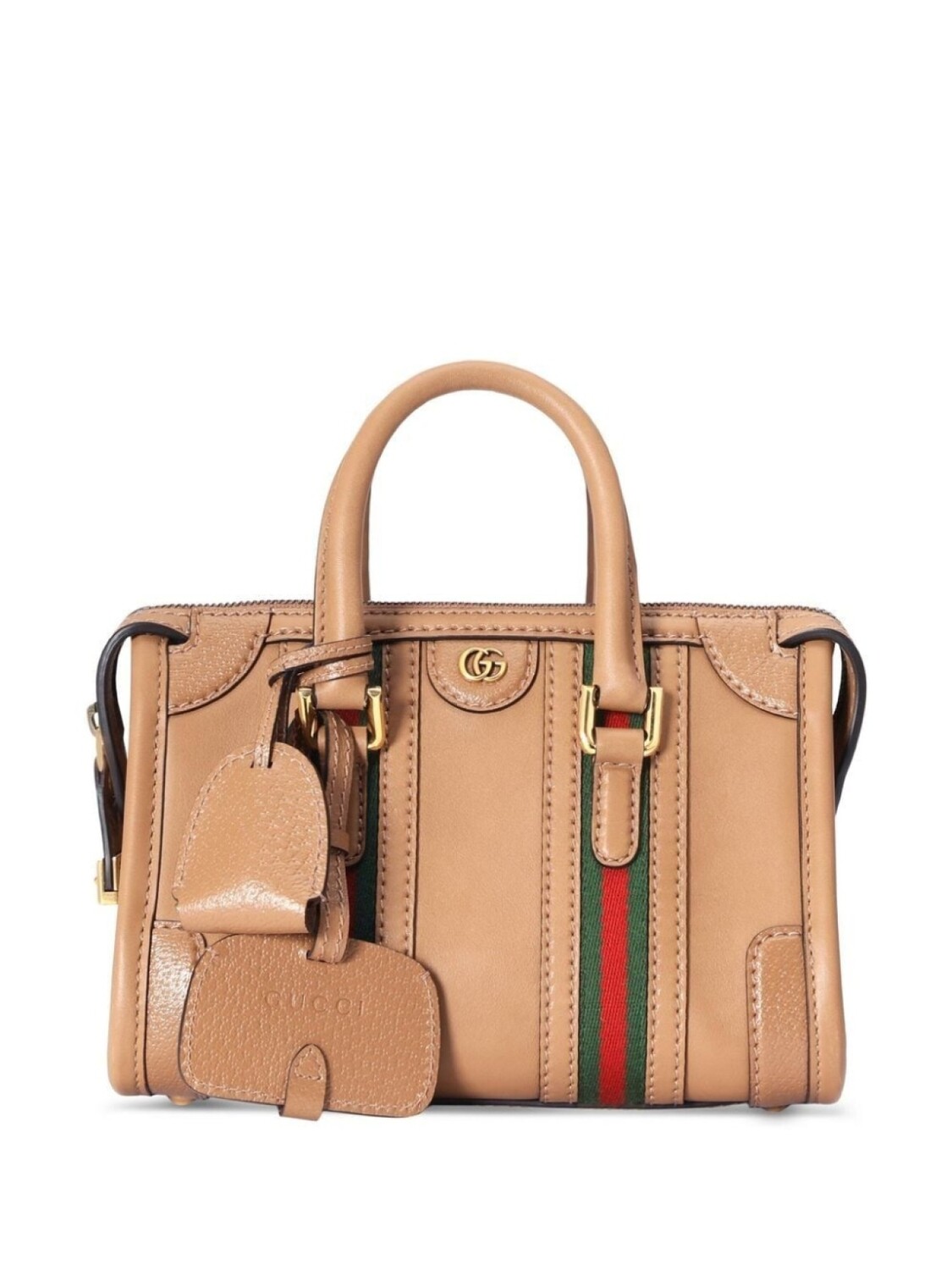 

Сумка-тоут Gucci Doppia G в полоску, коричневый