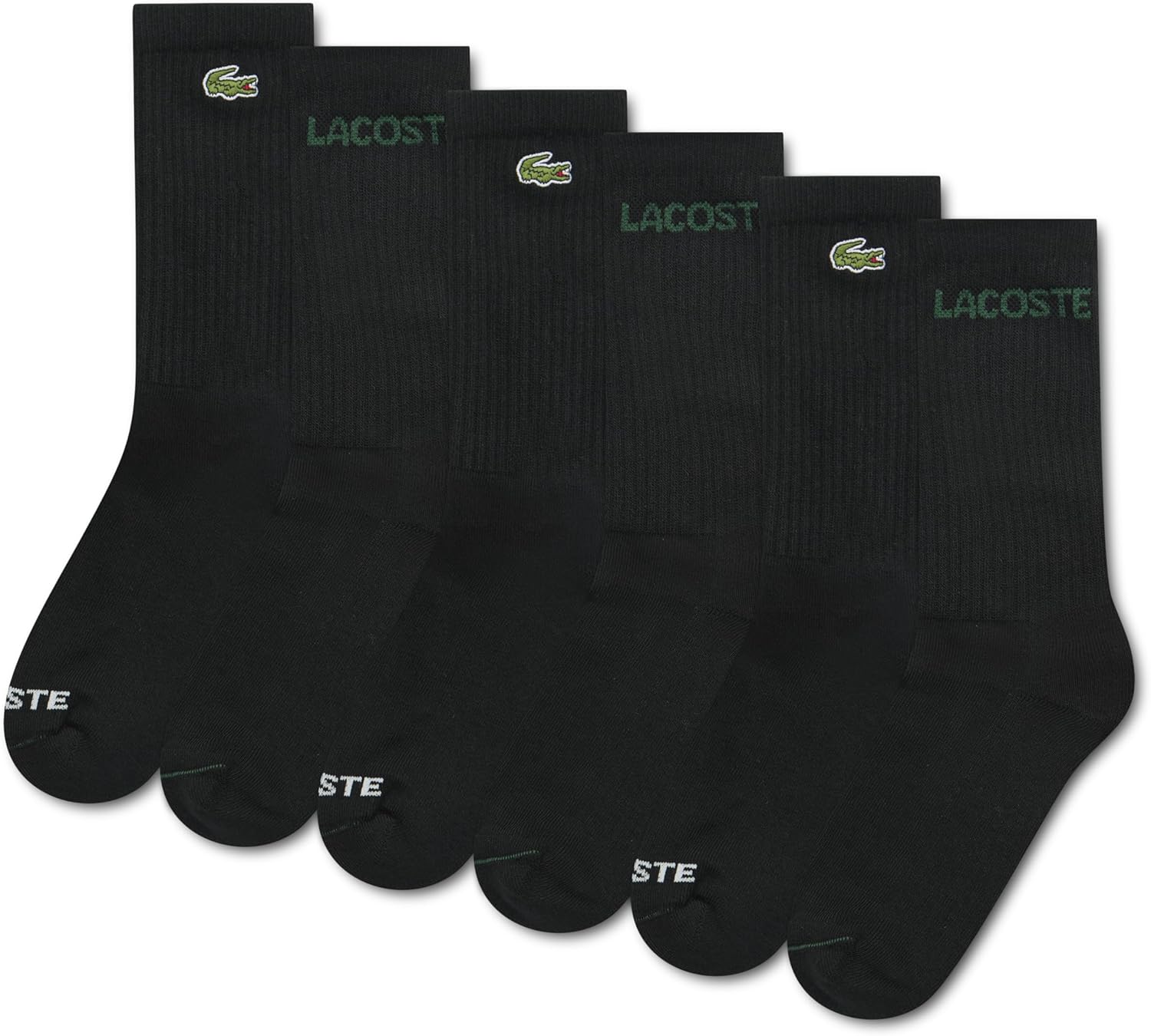 

Носки Lacoste для мальчиков, 6 пар, трикотажные, на каждый день, Black/Crew