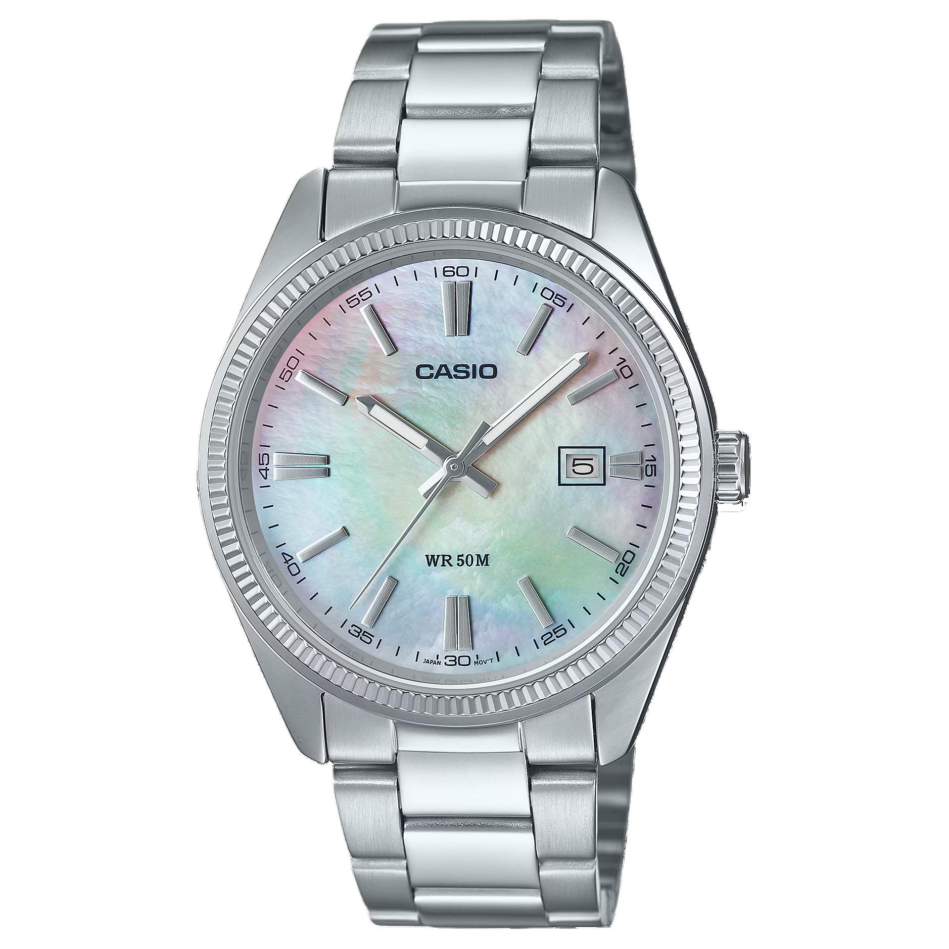 

Unisex Standard Series Mother Of Pearl Color Watch MTP-1302DS-7AV CASIO