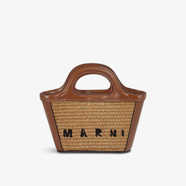 

Сумка через плечо Tropicalia из микро-рафии и кожи Marni, цвет raw sienna