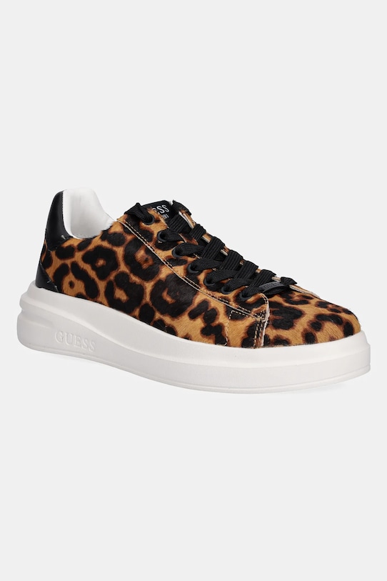 Кожаные кроссовки ELBINA6 Guess, коричневый