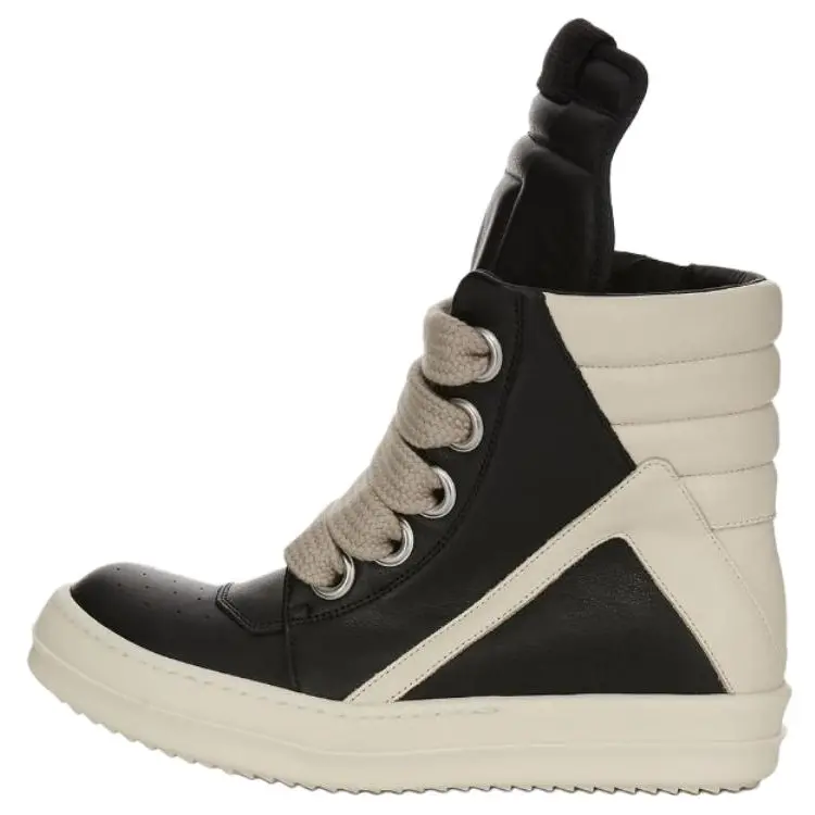 RICK OWENS Женские высокие конкордианские скейтерские кроссовки Jumbolace Geobasket черные белые