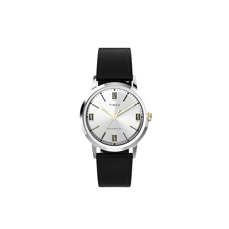 

TIMEX Часы Wrist Watch Manual Mechanical Movement Leather Strap 34mm Silver Dial Women's Watch TW2V44700, Silver