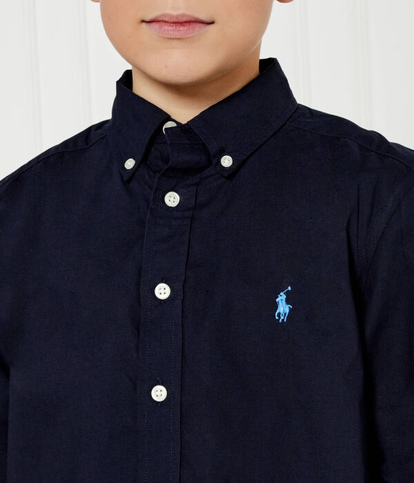 Рубашка детская Polo Ralph Lauren классического кроя, синий — фото 4