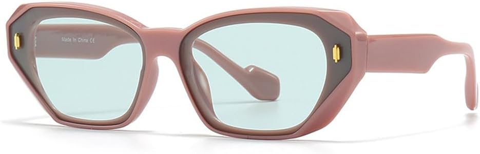 

LVTFCO Модные уличные фоторетро-арт многоугольные женские солнцезащитные очки, персонализированные очки «кошачий глаз», очки конфетных цветов, защита от УФ-излучения UV400, 5