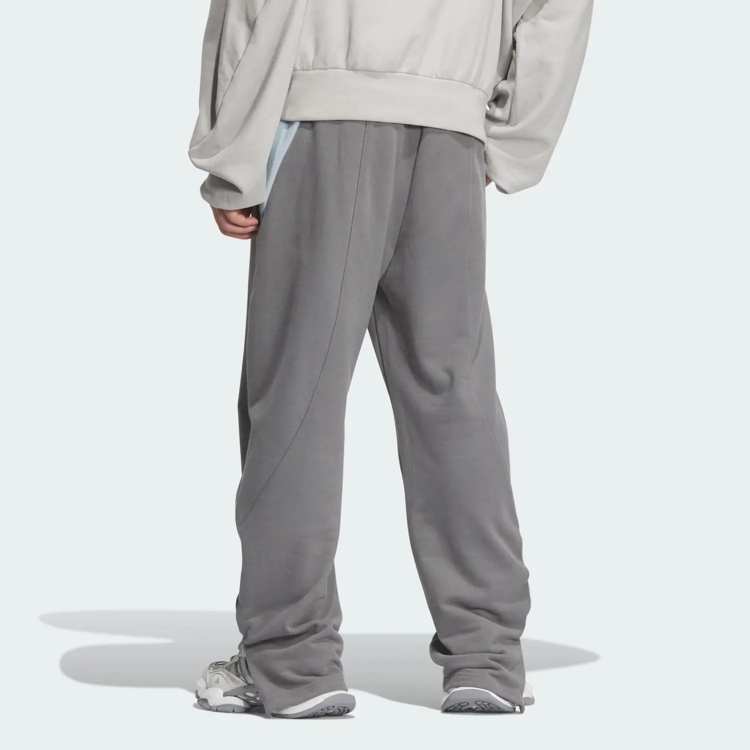 SS25 спортивные штаны вязаные мужские серые Adidas, серый — фото 4