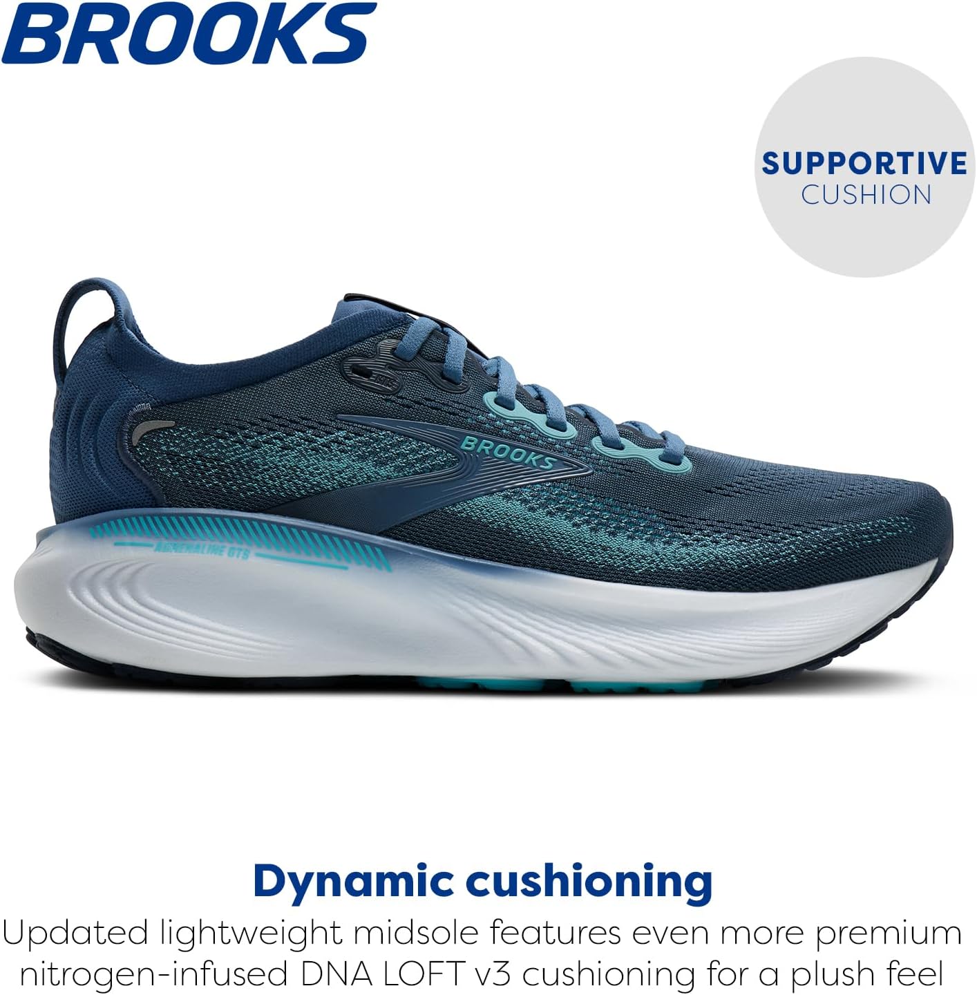 Мужские кроссовки Brooks Adrenaline GTS 25 для бега и ходьбы с поддержкой, Spellbound/Moonlight/Ipanema — фото 2