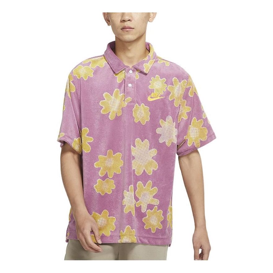 

Рубашка Nike Sportswear lapel Flowers Printing Short Sleeve Shirt Multicolor