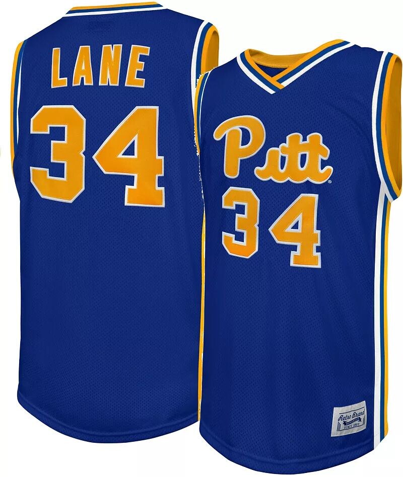 

Мужская Retro Brand Баскетбольная майка Pitt Panthers Jerome Lane № 34 синего цвета