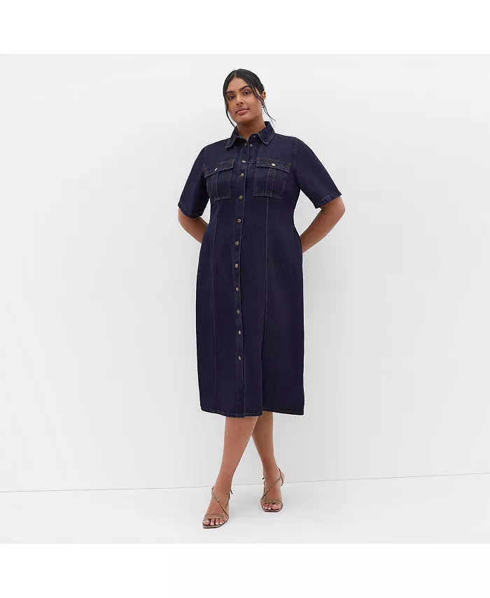 

Платье джинсовое Jade Plus Size CITY CHIC, синий