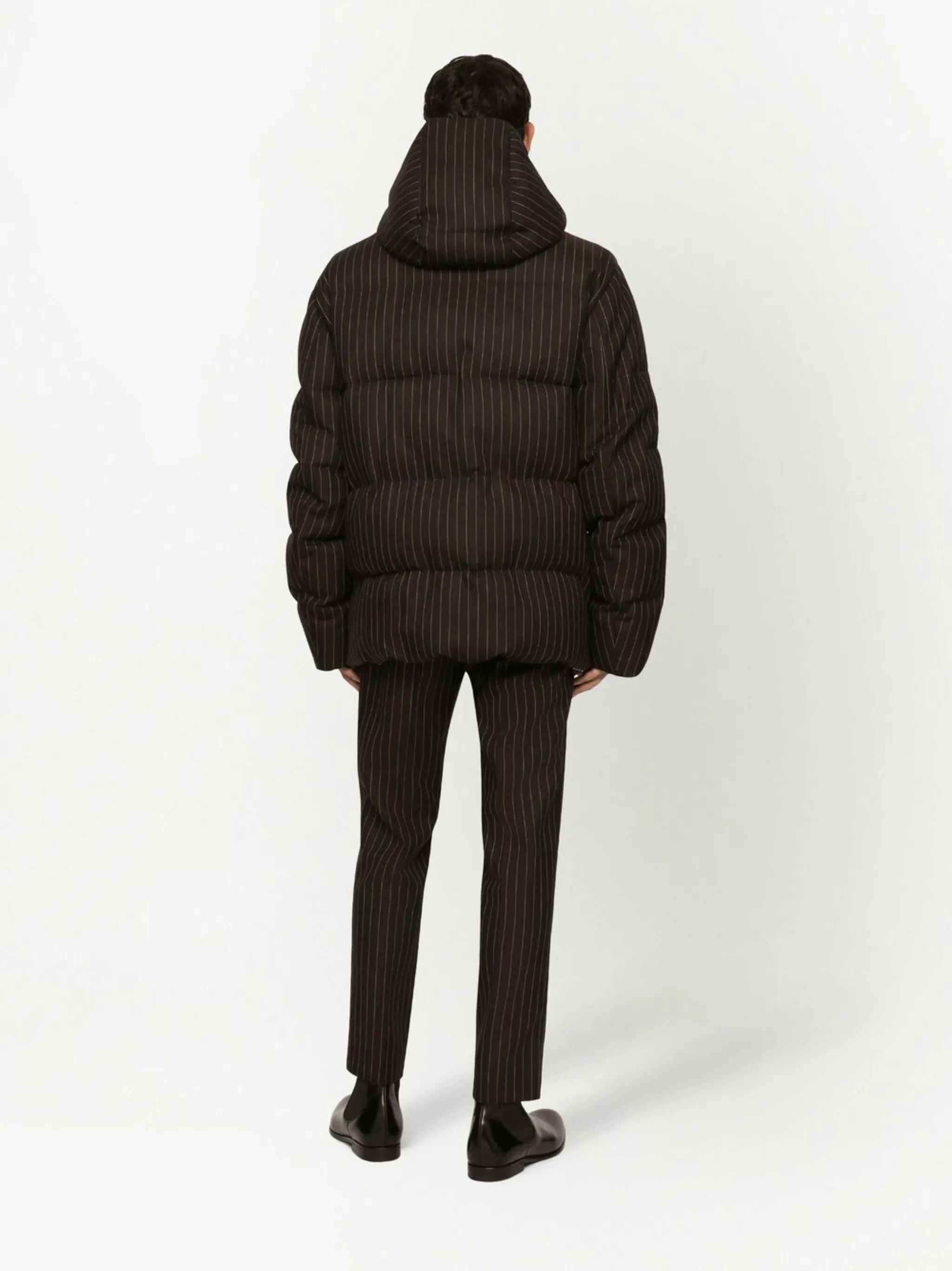 

Пуховик в тонкую полоску Dolce & Gabbana, черный