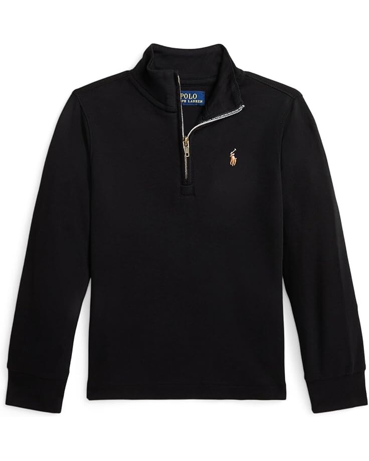 

Пуловер Polo Ralph Lauren Kids Cotton Interlock Quarter-Zip Pullover, цвет Polo Black