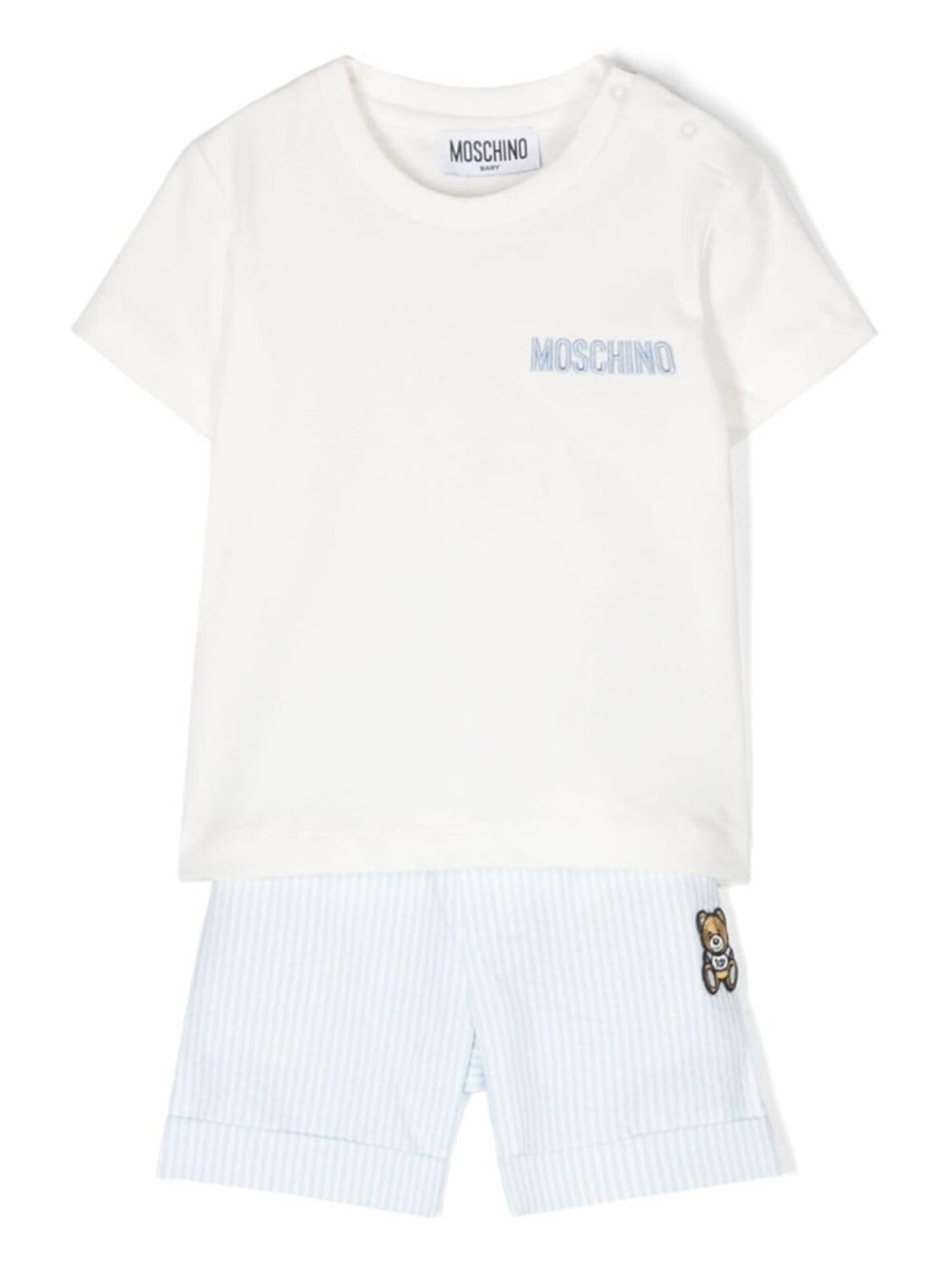 

Moschino Kids комплект из футболки и шортов с нашивкой Teddy Bear, белый