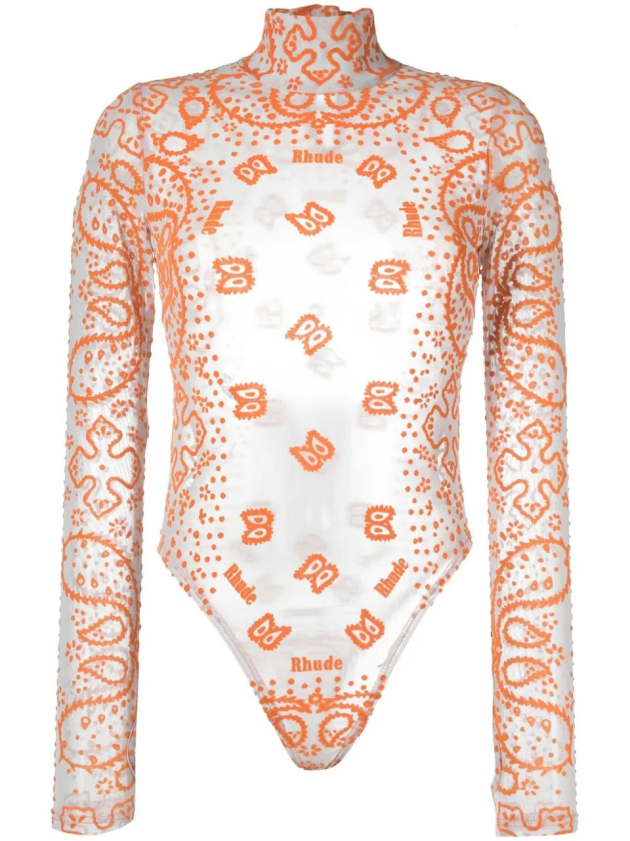 

RHUDE боди с вышивкой, серый