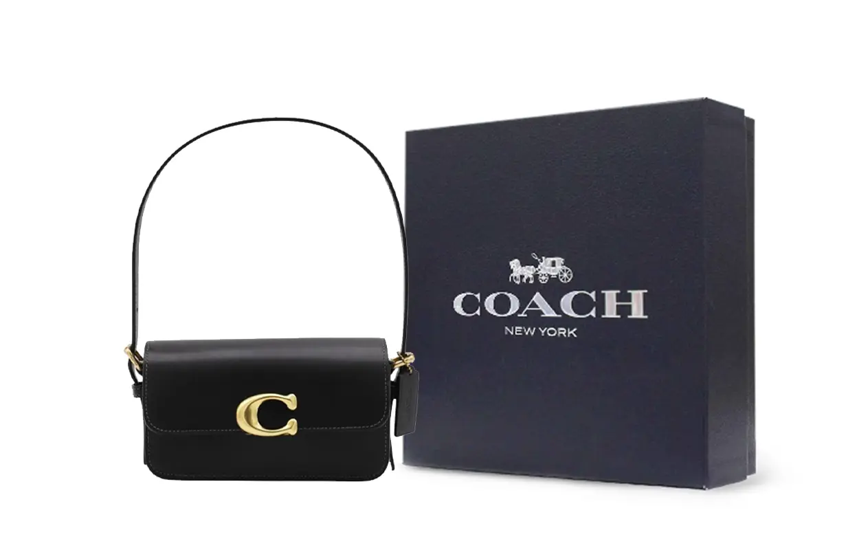 

COACH Кожаная женская сумка через плечо черного цвета