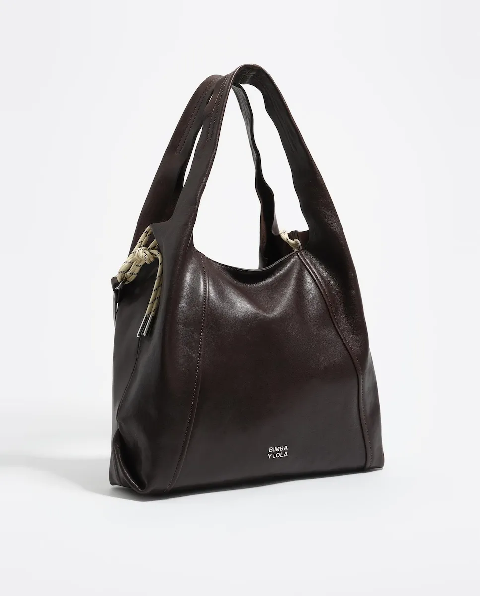 

Большая женская сумка через плечо из кожи Bimba y Lola, темно-коричневый