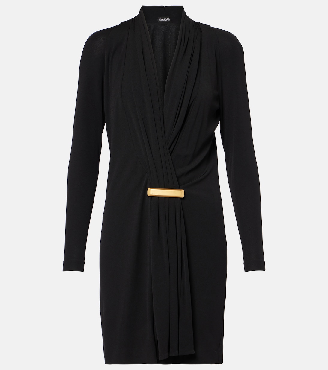 

Коктейльное платье из крепового джерси с драпировкой Tom Ford, черный