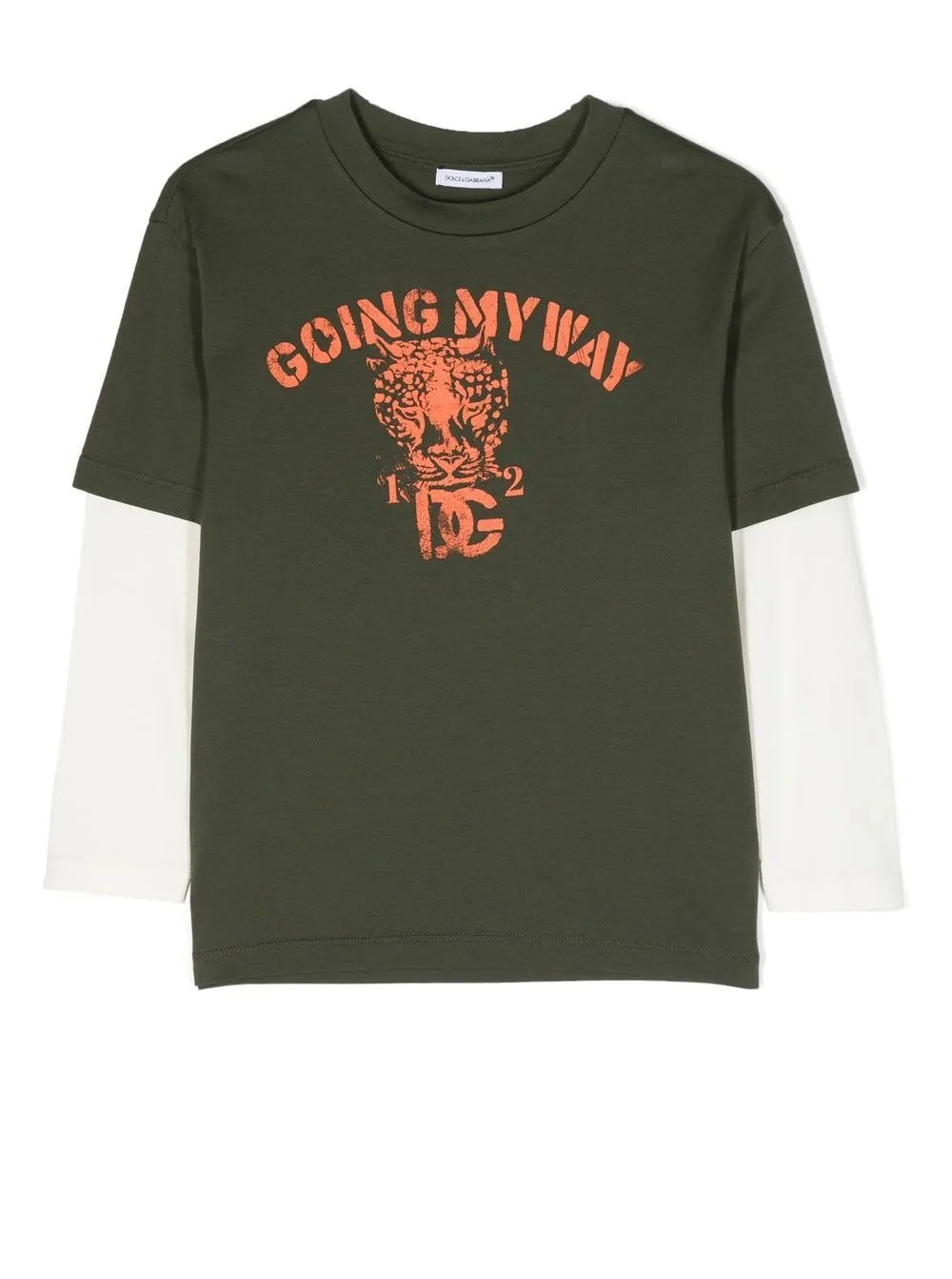 

Футболка с длинными рукавами и надписью Dolce & Gabbana Kids, зеленый