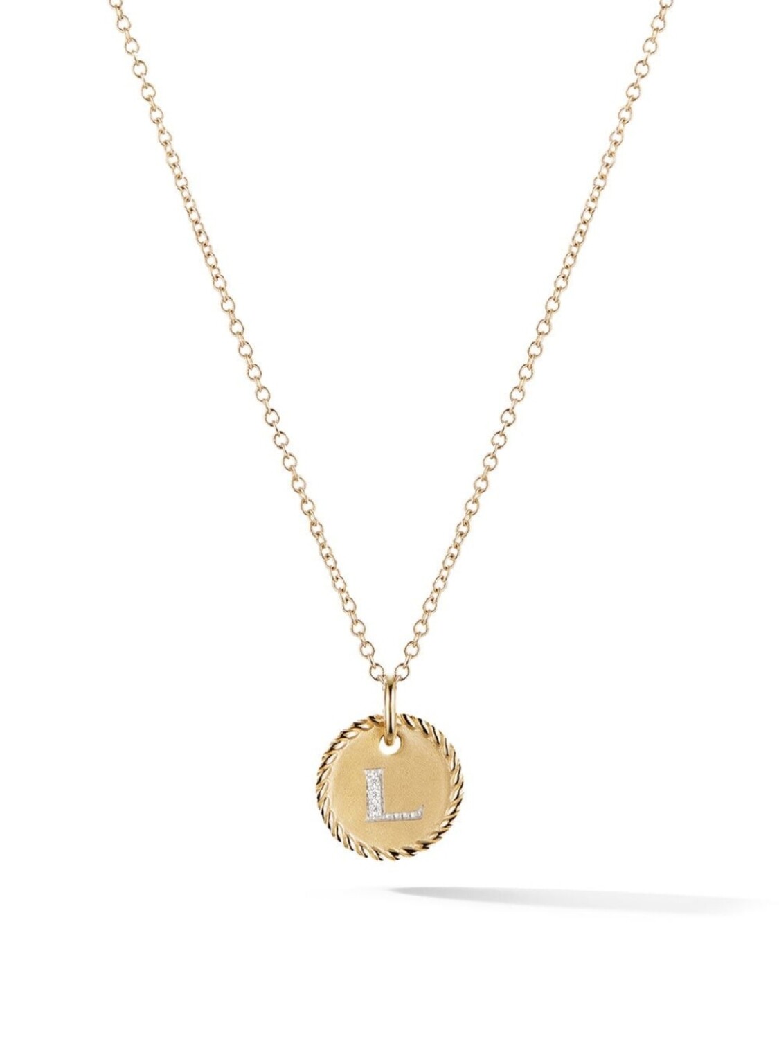 

Колье L Initial Charm из желтого золота с бриллиантами David Yurman, золотой