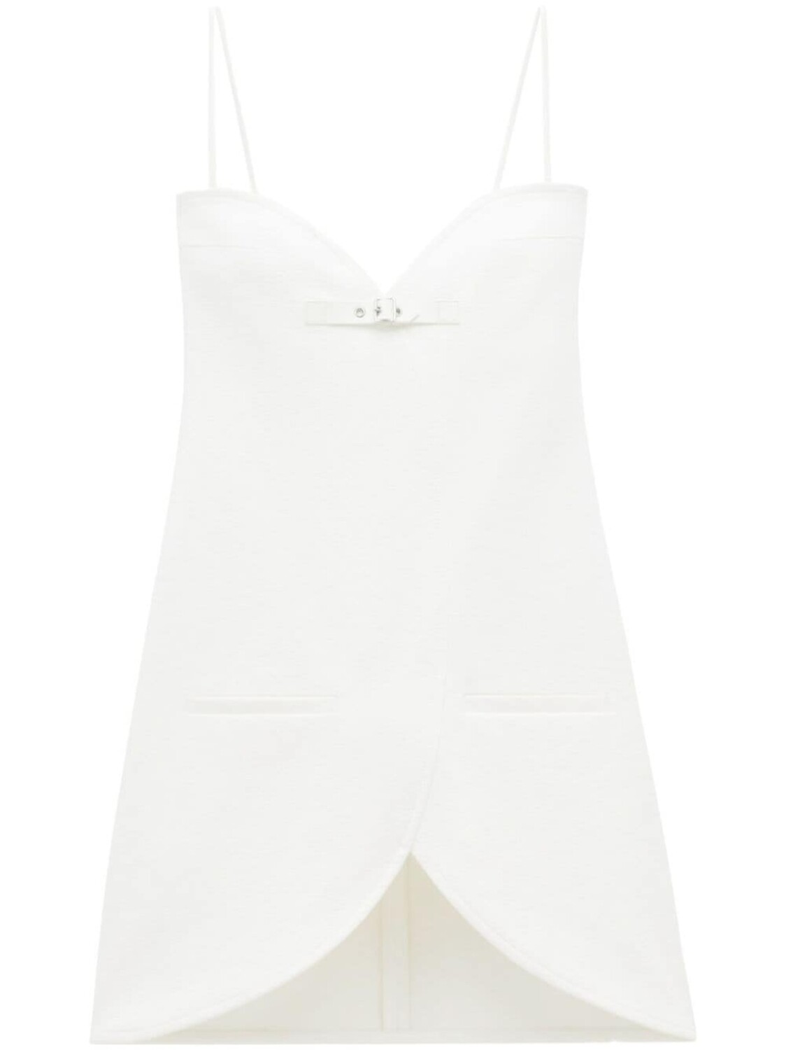 

Courrèges платье мини Ellipse с пряжками, белый