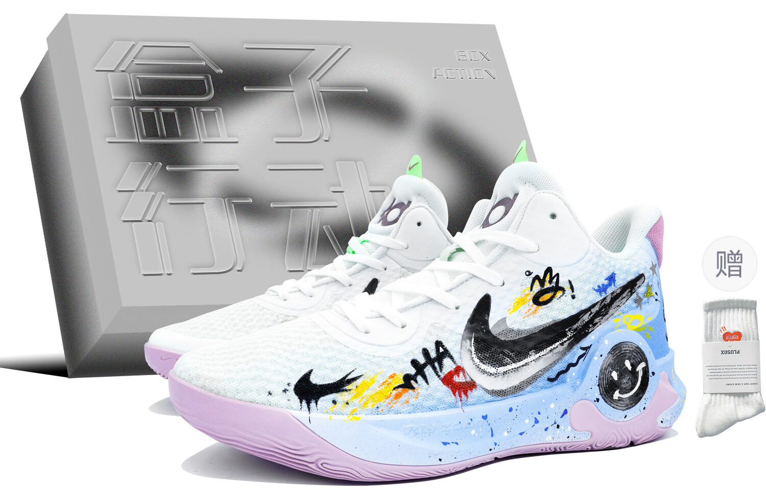 

Кроссовки Nike KD 5 Vintage Basketball Shoes Men Low-top White, синий