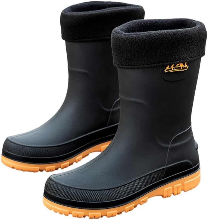 

Водонепроницаемые мужские резиновые сапоги HoaloX - прочные противоскользящие ботинки для рыбалки, кухни, мытья автомобилей и работы на фабрике, желтый