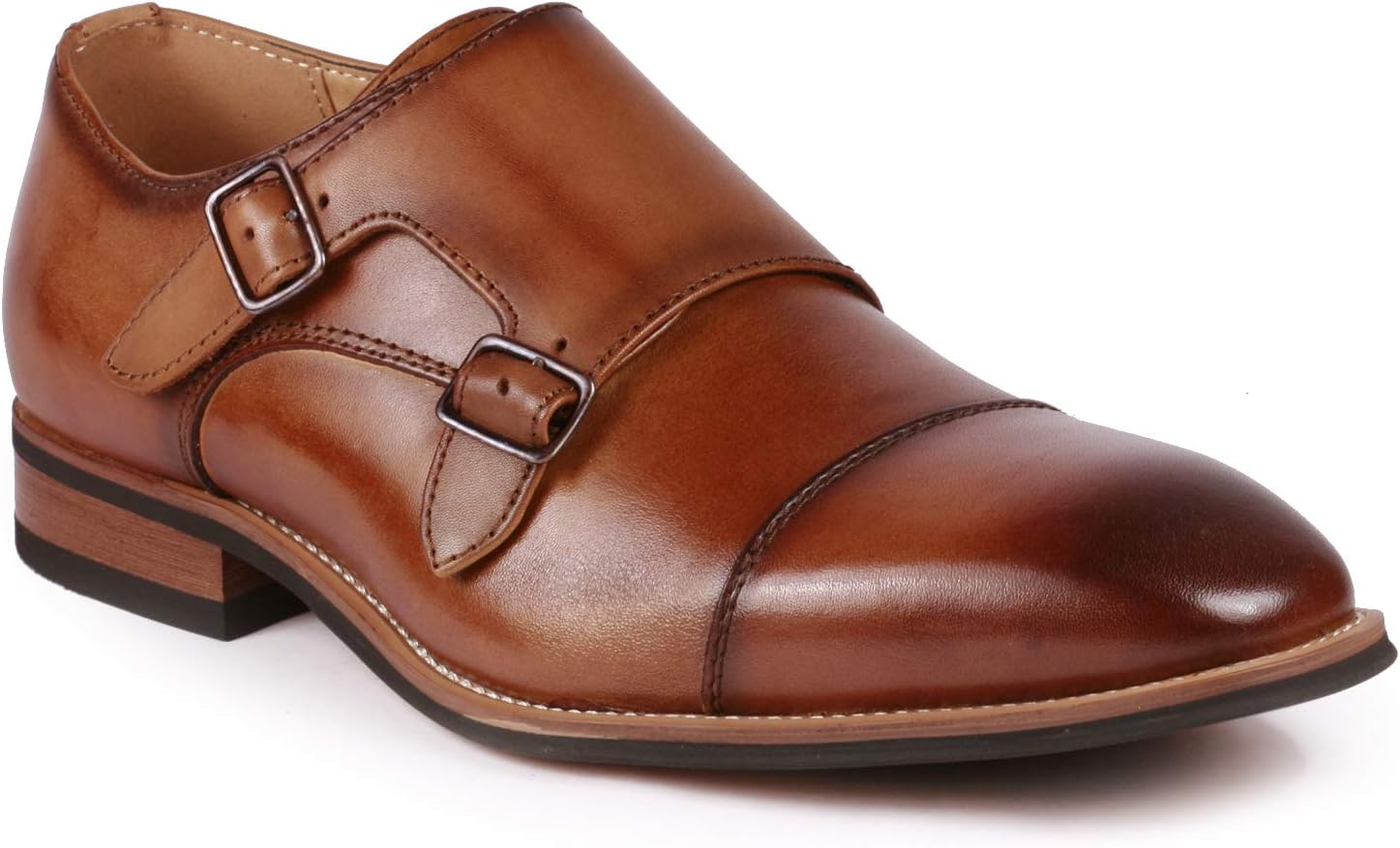 

Кожаные мужские лоферы Metrocharm ML-1005 с двойной монк-пряжкой и закрытым носком, коричневый