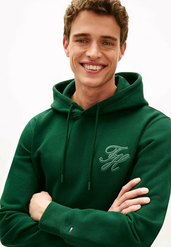 Худи из махровой ткани с вышивкой логотипа Tommy Hilfiger, Nocturnal Green — фото 4