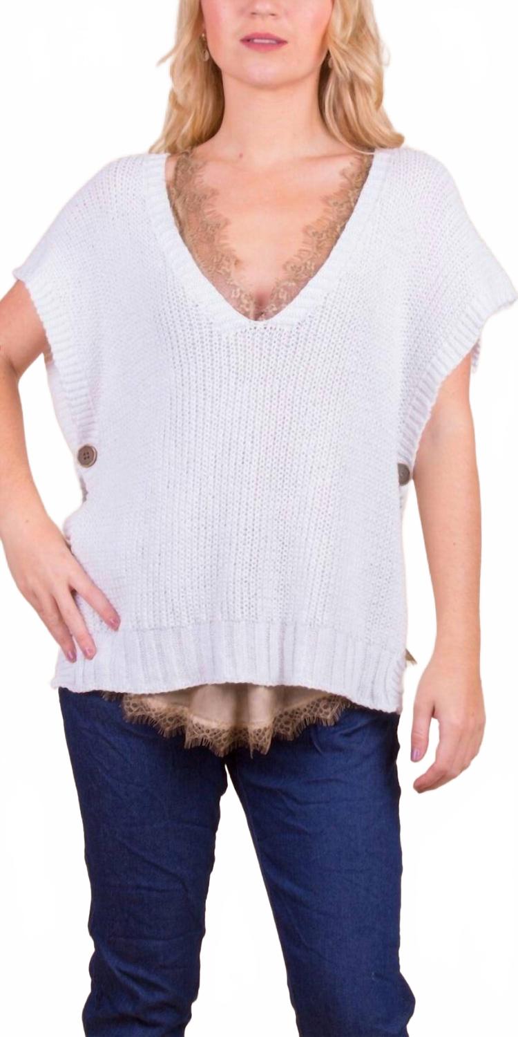 

GIGI MODA Жилет Editta с V-образным вырезом, белый