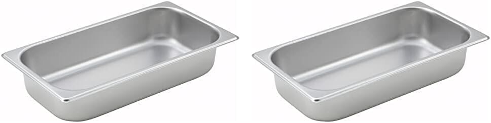 

Сковорода Winco размером 1/3, 2-1/2 дюйма (2 шт. в упаковке), Stainless Steel
