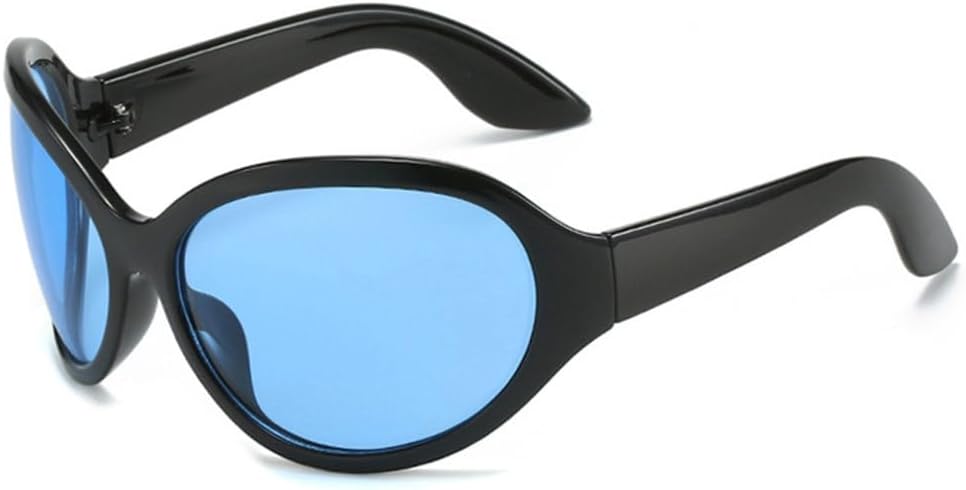 

Винтажные большие солнцезащитные очки «кошачий глаз» для женщин в стиле панк, спортивные, модные, овальные, с защитой от УФ-излучения UV400, мужские солнцезащитные очки MTZJH, Black Blue