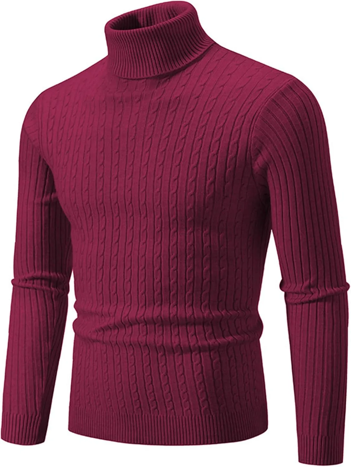 

Мужской водолазный свитер Casual Slim Fit с косой вязкой XDFVC