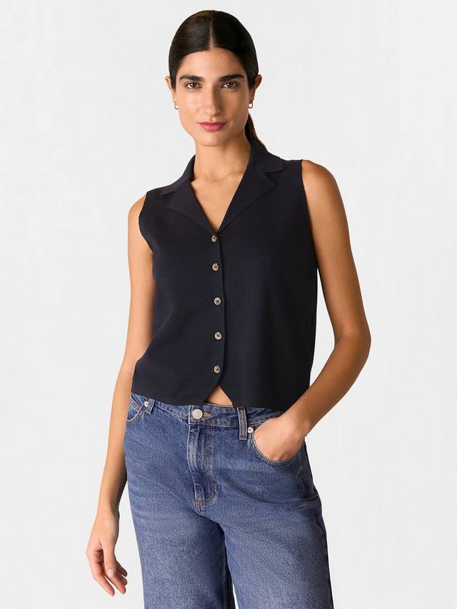 

Майка с пуговицами спереди Maisie Whistles, Navy