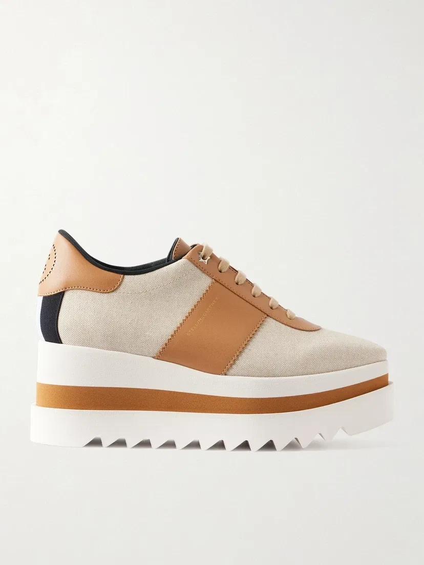 Кроссовки на завышенной подошве Sneak-Elyse Salt and Pepper из канваса STELLA MCCARTNEY, коричневый