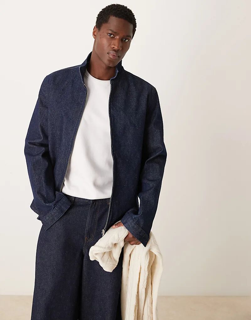

Куртка харрингтон из необработанного денима ASOS DESIGN