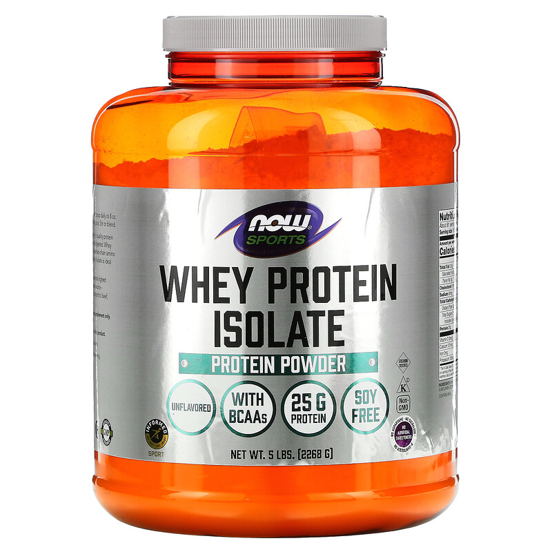 

NOW Foods, Sports, изолят сывороточного протеина, без добавок, 2268 г (5 фунтов)